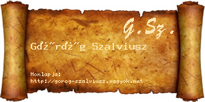 Görög Szalviusz névjegykártya